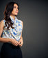 Blue Mini Floral Printed Sleeveless Top